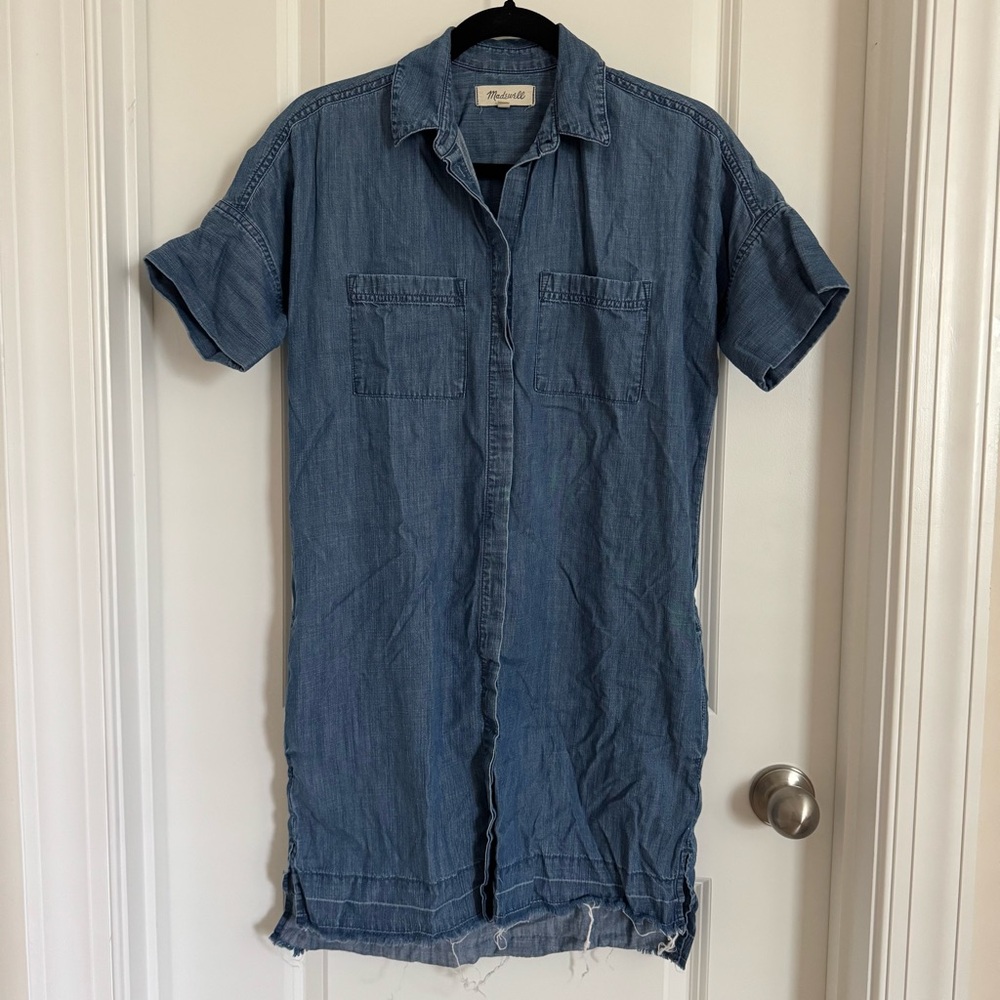 Madewell Denim Blue Short Sleeve Dress, XXS